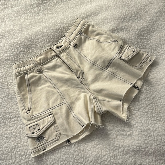 PacSun Pants - PACSUN xs white shorts with black stitching